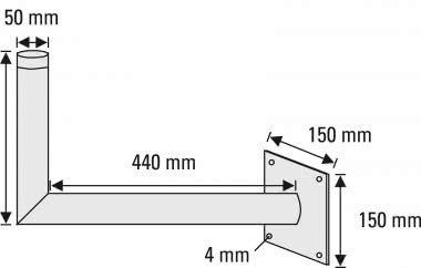 POLY Wandwinkelhalter 440mm OSP- WWH 440 