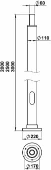 ALBERT Aluminiummast 2500mm       690013 