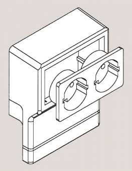 GGK Geräteträger Schuko 2fach mit   4005 