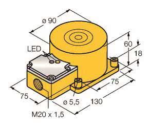 TURCK Induktiver Sensor NI60-K90SR-FZ3X2 