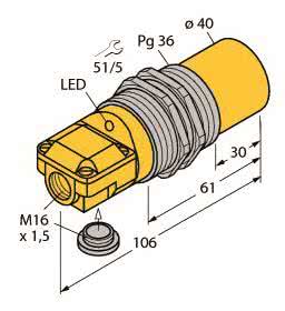 TURCK Induktiver Sensor NI40-G47SR-VP4X2 