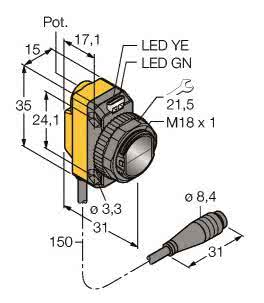 Turck Opto Sensor Laser-     QS18VP6LLPQ 