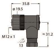 Turck M12 x 1 Rundsteckverbinder B8251-0 