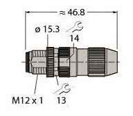 Turck M12 x 1 Rundsteck-       HAS8141-0 
