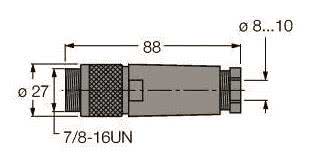 Turck 7/8 Rundsteckverbinder BS4151-0/11 