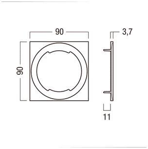 ZUM Abdeckrahmen    RESCLITE C ED Q90 AL 