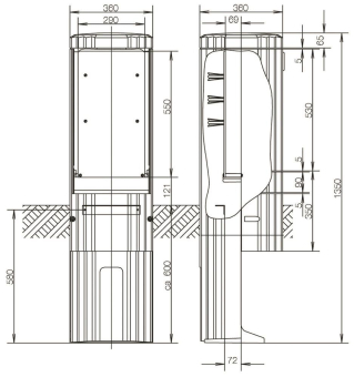 ABN Freiluftsäule Rondo m.MP      SL135P 