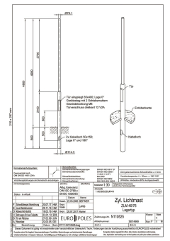 Lichtmast zylindrisch LPH 4,0 76er Zopf 