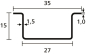 Hellermann DELTA-3F-ST-ML 35x7,5 gelocht 