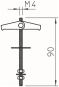 OBO 450 M4x95 G Federklappdübel M4x95mm 