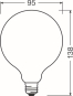 LEDV LED Globe 11-100W/827 1521lm dimmb. 