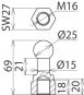 DEHN Kugelfestpunkt gerade m.     755600 