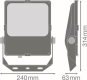 LEDV LED-Fluter Performance IP66 asym. 