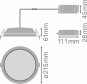 LEDV DL ALU DN200 35W/6500K WT IP44 