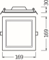 LEDV DL SLIM SQ155 12W/6500K WT IP20 