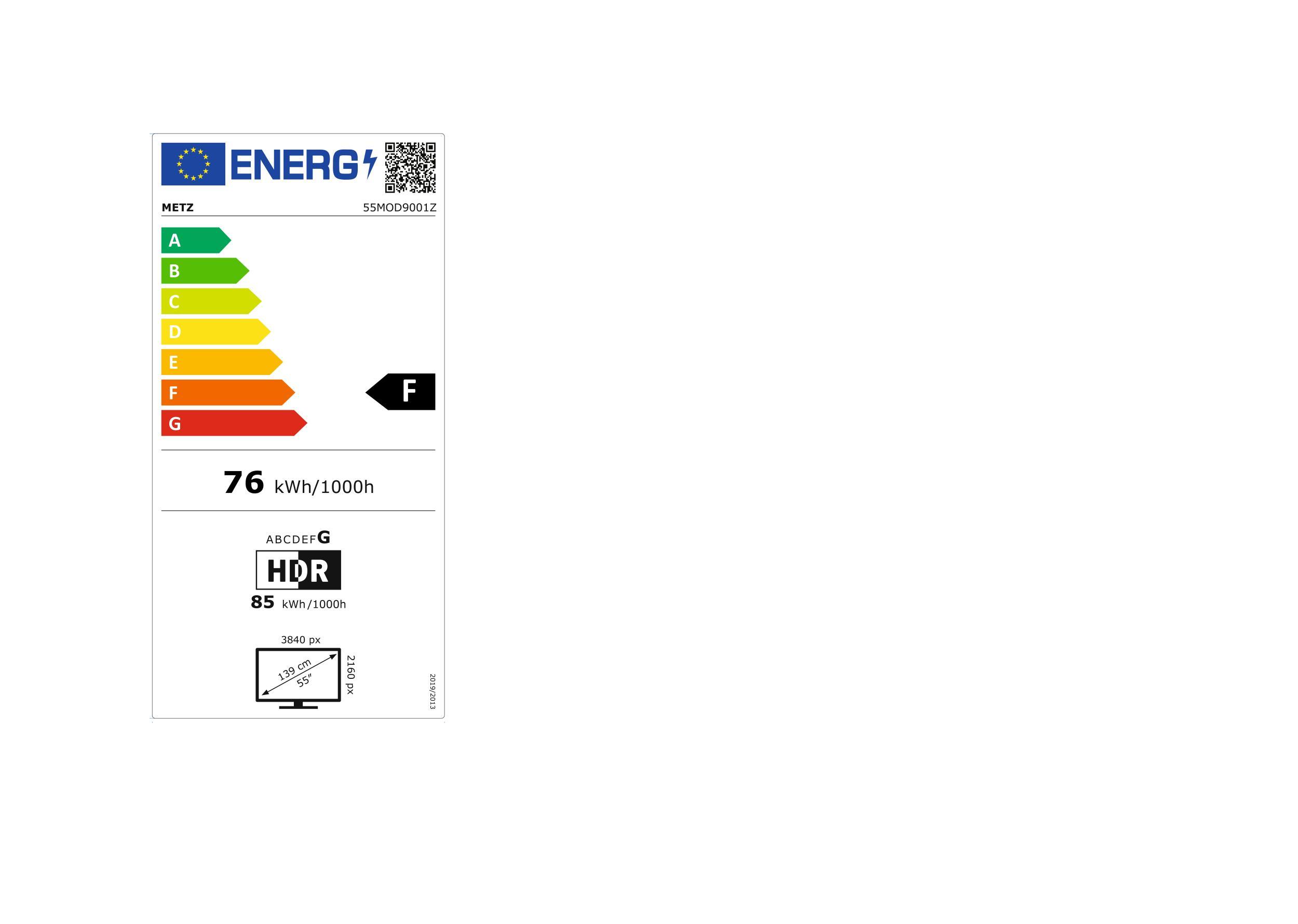 Metz Blue 55MOD9001 sw OLED-TV 