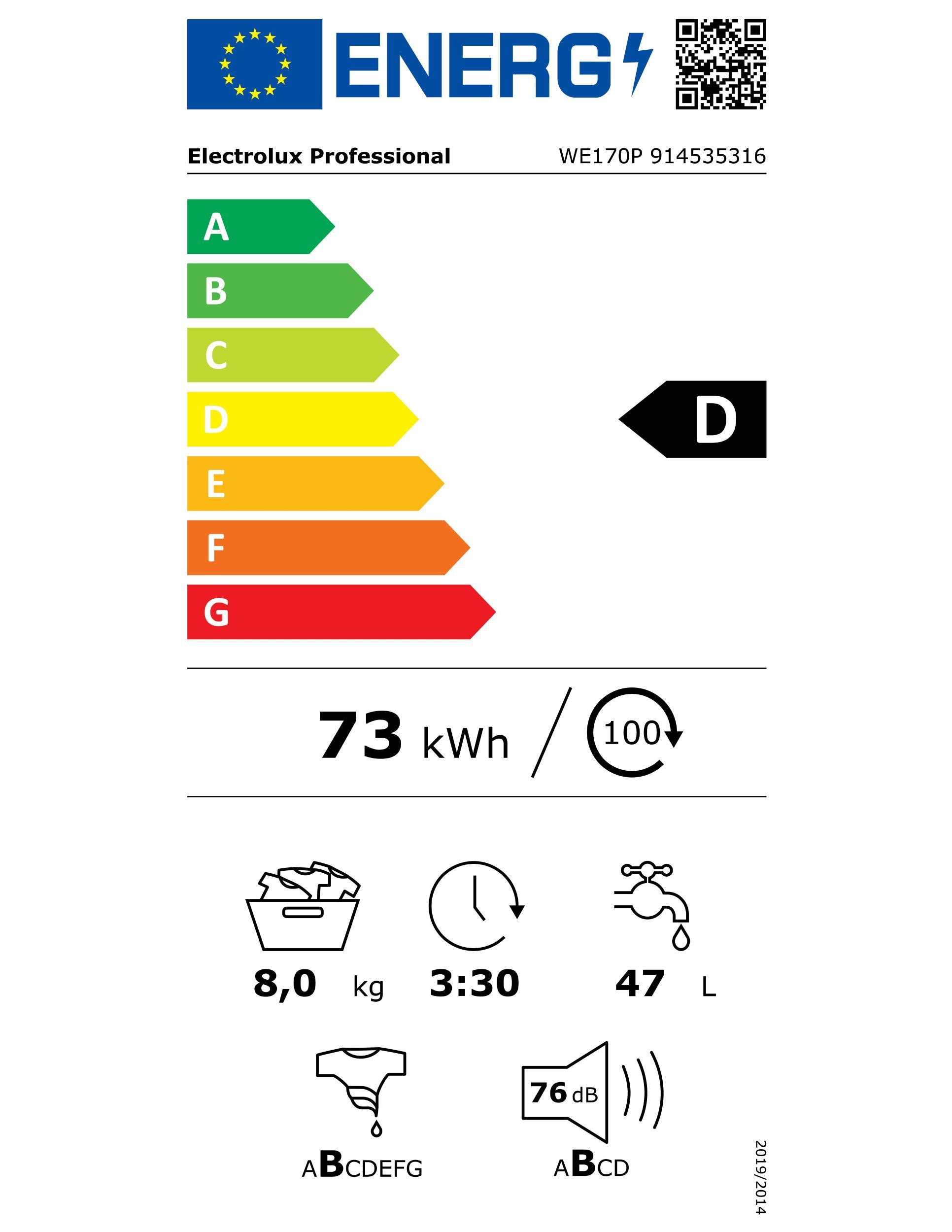 Electrolux WE170PP **50Hz**GewerbeWascha 