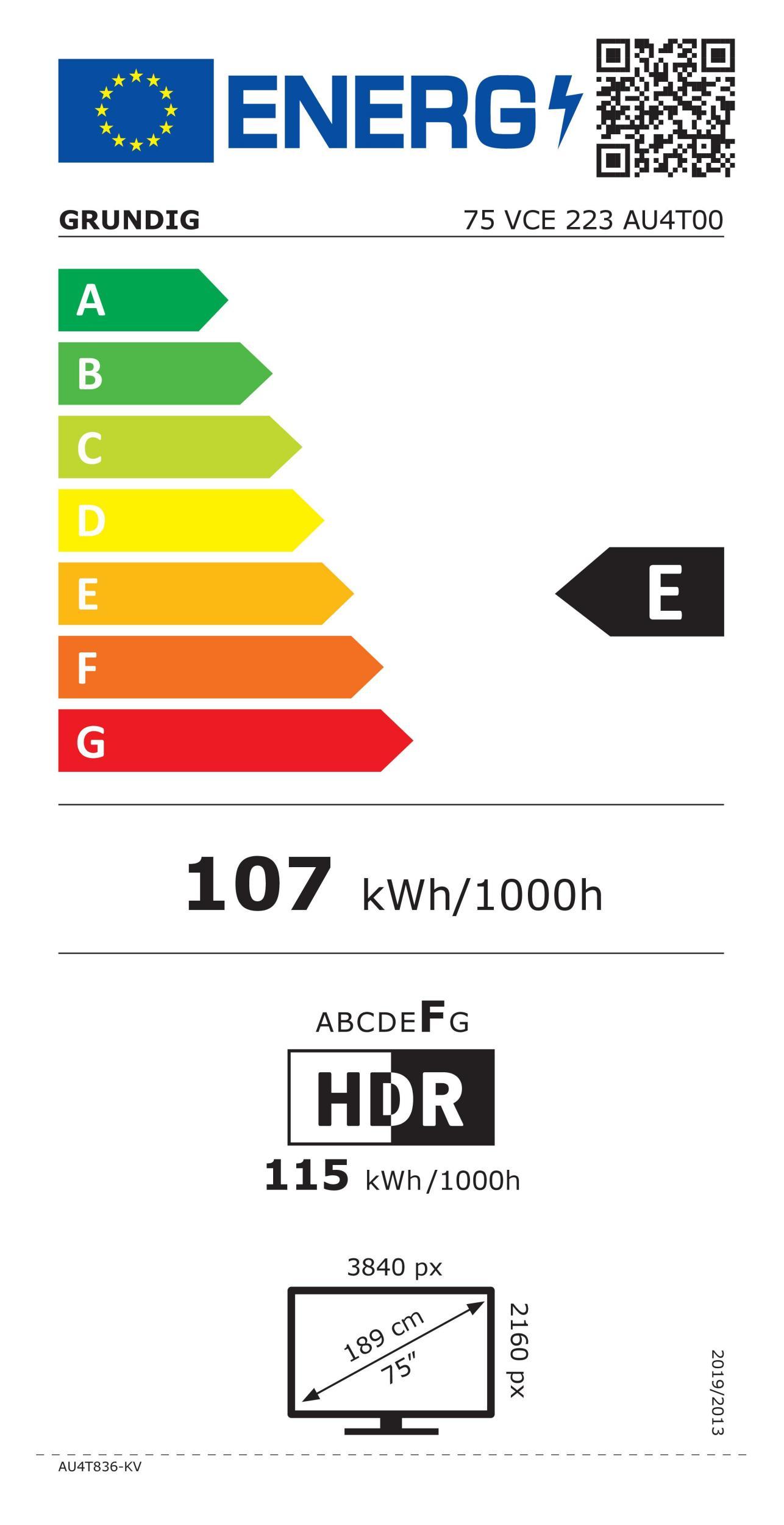 Grundig 75VCE223 sw LED-TV 