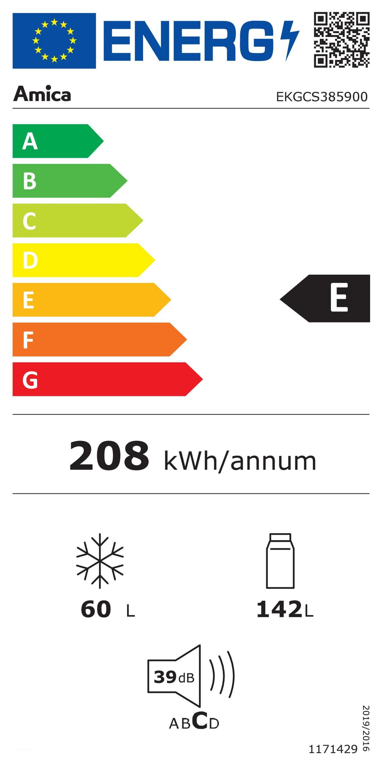 Amica EKGCS 385 900 EB-Kühlkombi 