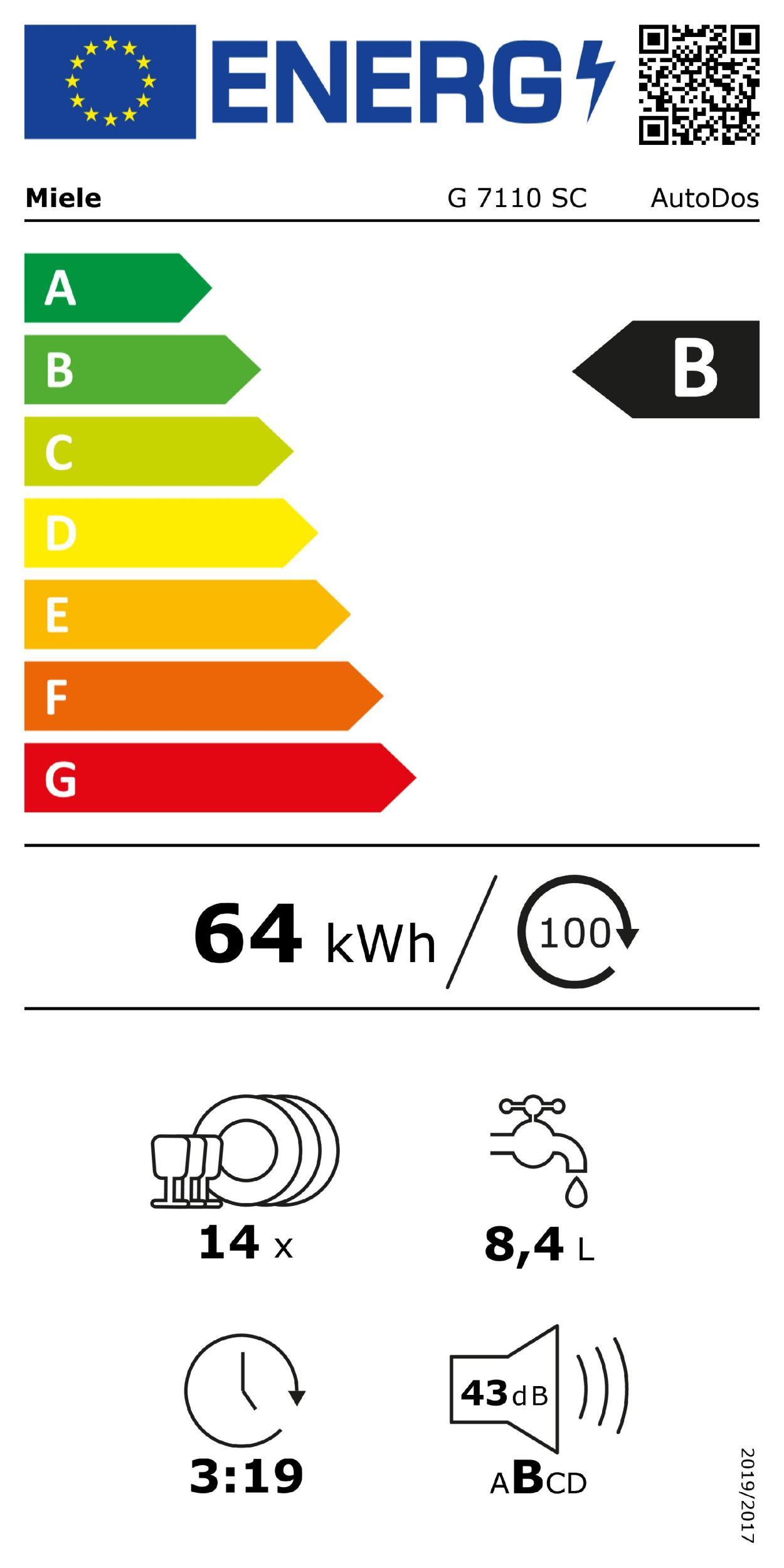 Miele G 7110 SC ws Geschirrspüler 