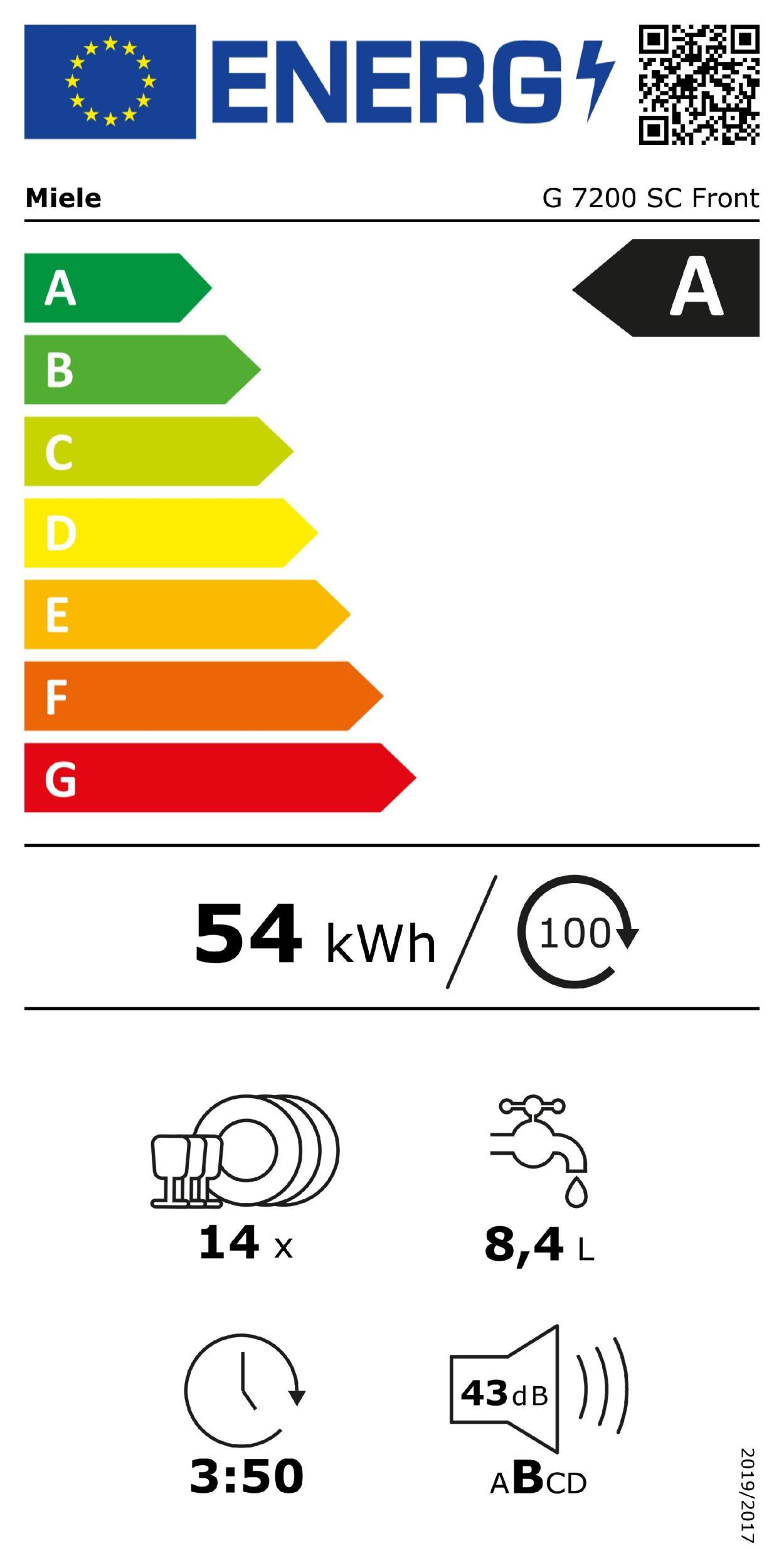 Miele G 7200 SC ws Geschirrspüler 