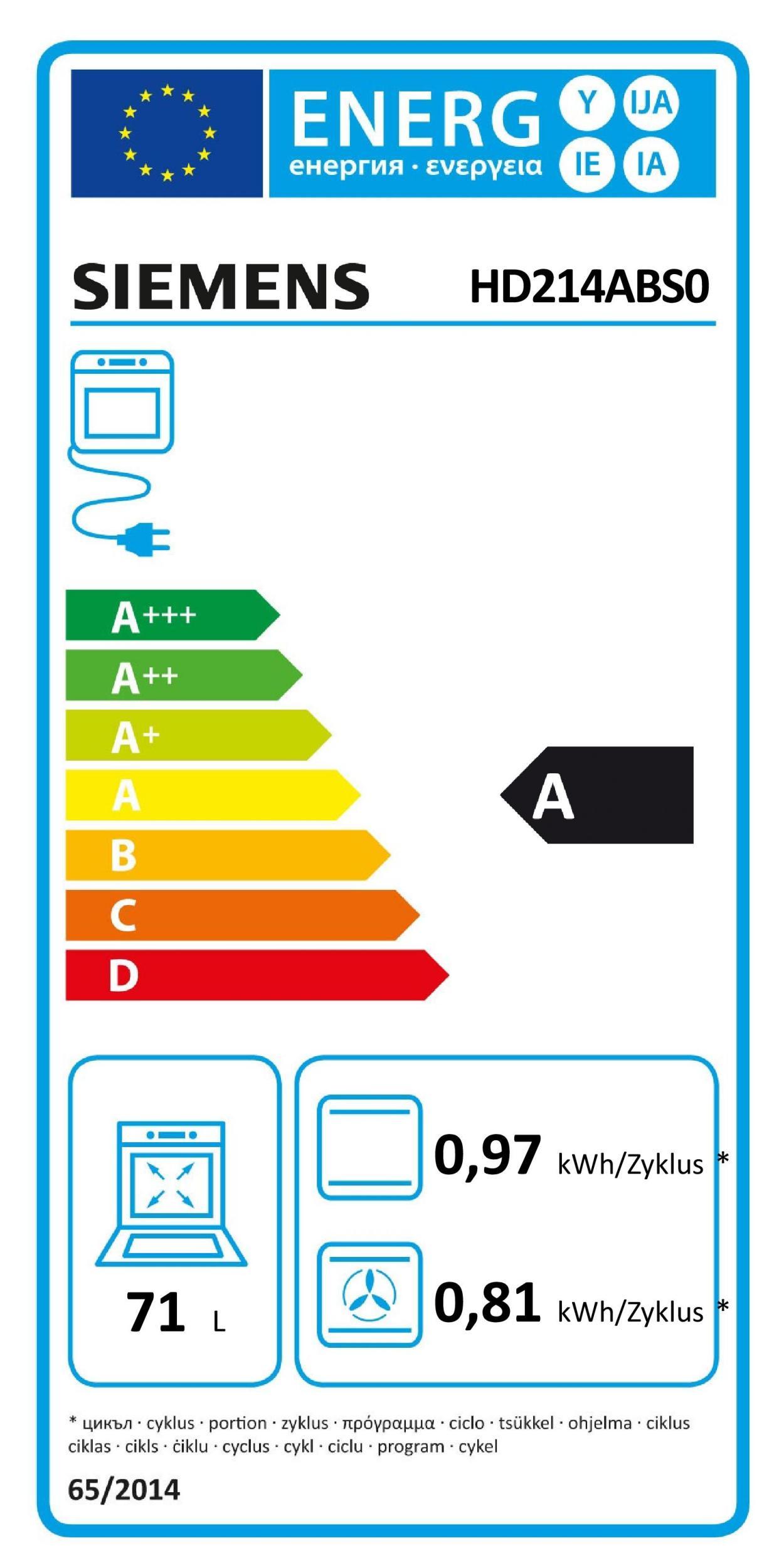 Siemens HD 214 ABS 0 Ed EB-Herd 