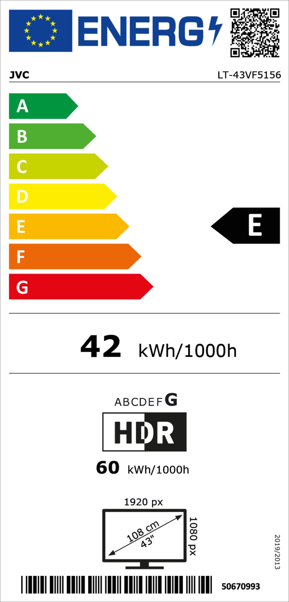 JVC LT-43VF5156 sw LED-TV 