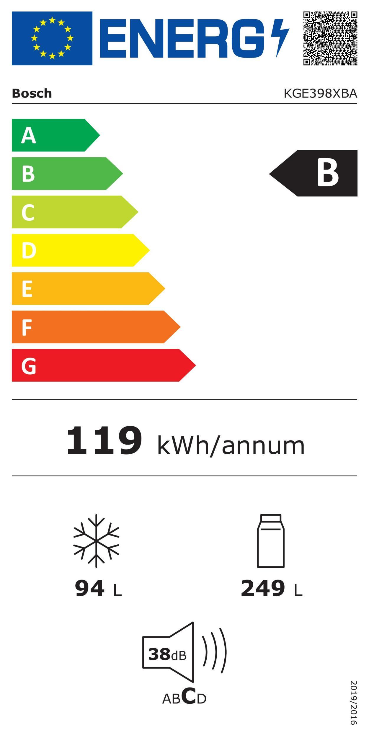 Bosch KGE 398 XBA black inox Kühlkombi 