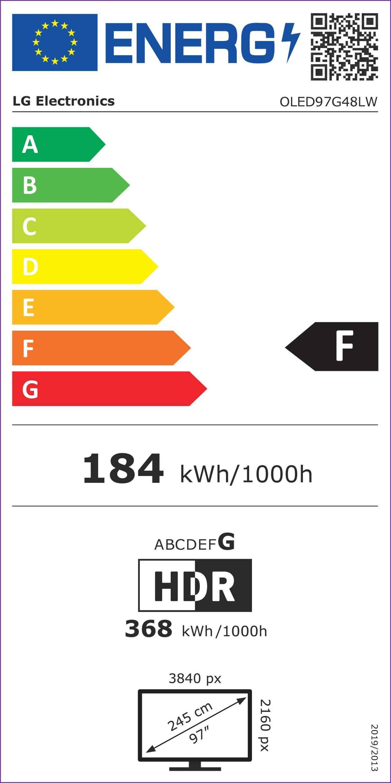 LG OLED97G48LW sw OLED-TV evo 