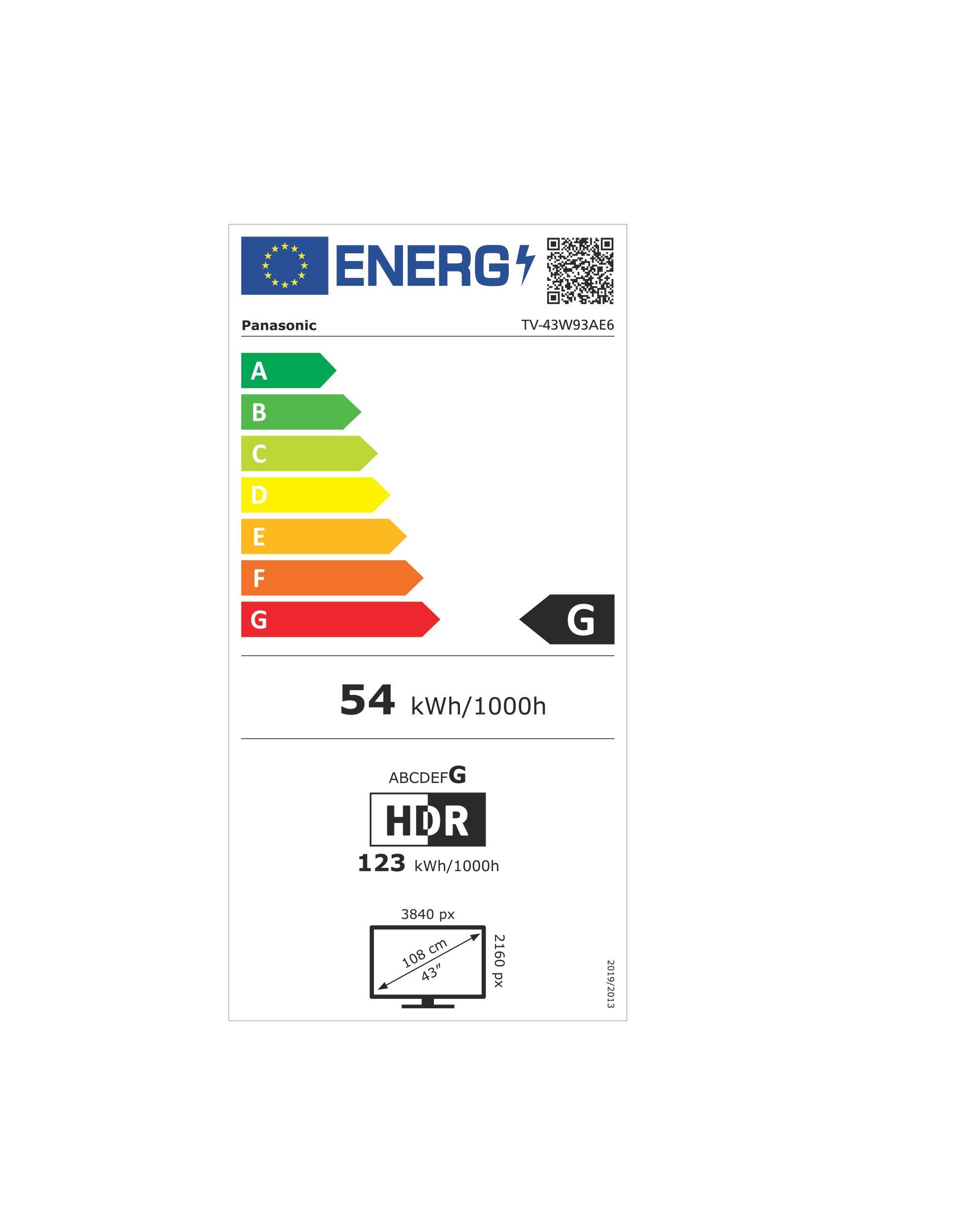 Panasonic TV-43W93AE6 si LED-TV WFexkl 