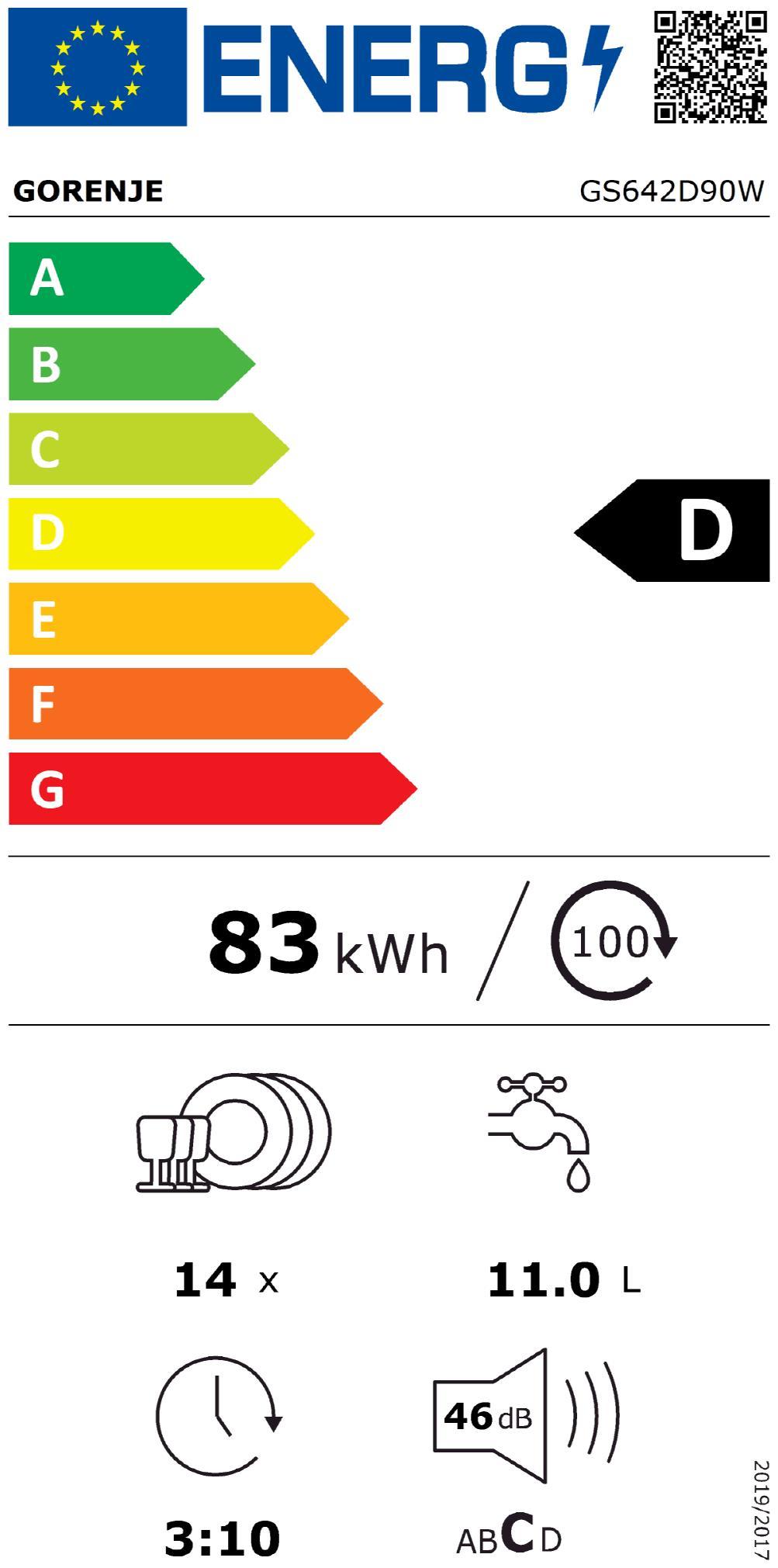 Gorenje GS642D90W ws Geschirrspüler 