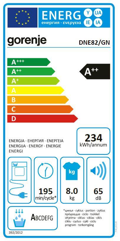 Gorenje DNE82/GN Wärmepumpentrockner 