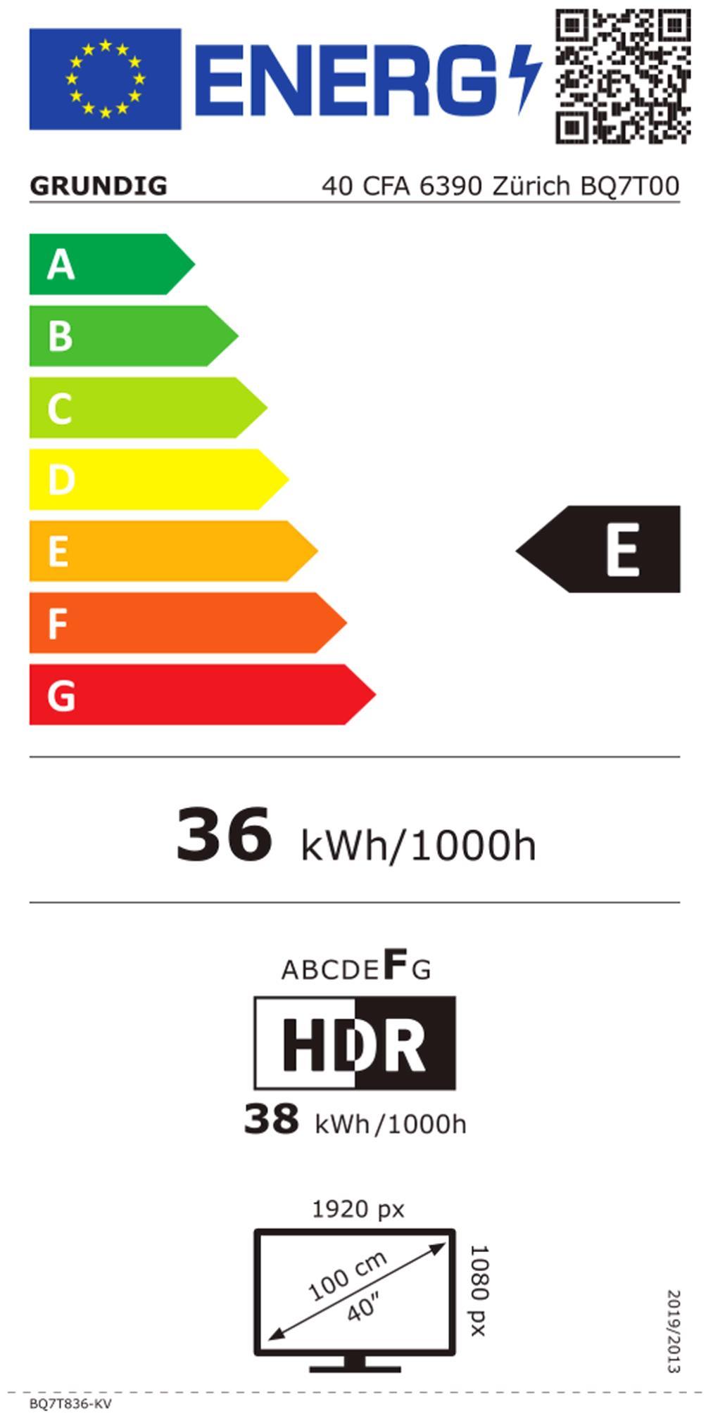 Grundig 40CFA6390 Zürich si LED-TV FH 