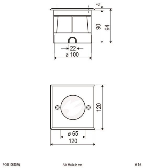 EVN Bodeneinbauleuchte IP67  PC67106402N 