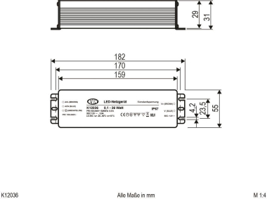 EVN LED-Netzgerät Alu 1-36W 12V   K12036 