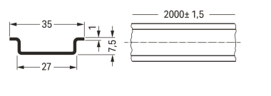 WAGO 210-113 Stahltragschiene,35 x 7,5 