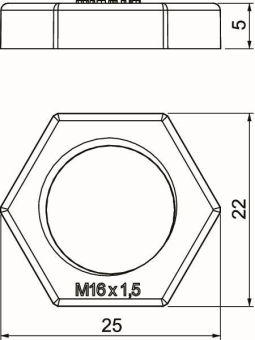 OBO 116 M16 LGR PS Gegenmutter M16 PS 