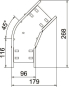 OBO RB 45 610 FS Bogen 45° f.Kabelrinne 