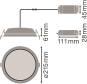 LEDV LED-Downlight 25W 2250lm 3000K 