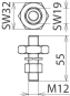 DEHN Anschluss-Stück      AS SCHR M12 55 