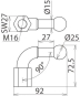 Dehn 757600 KFP 25 W90    KFP 25 W90 M16 