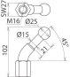 Dehn 756600 KFP 25 W45    KFP 25 W45 M16 