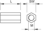 OBO 965 M6X50 G Distanzmuffe M6x50mm Zn 