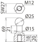 DEHN Kugelfestpunkt gerade m.     755200 