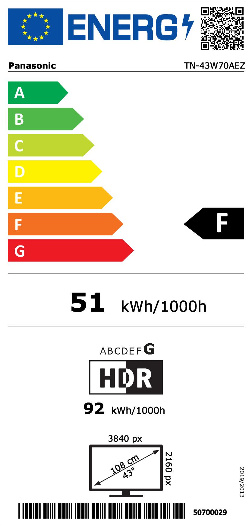 Panasonic TN-43W70AEZ si LED-TV 