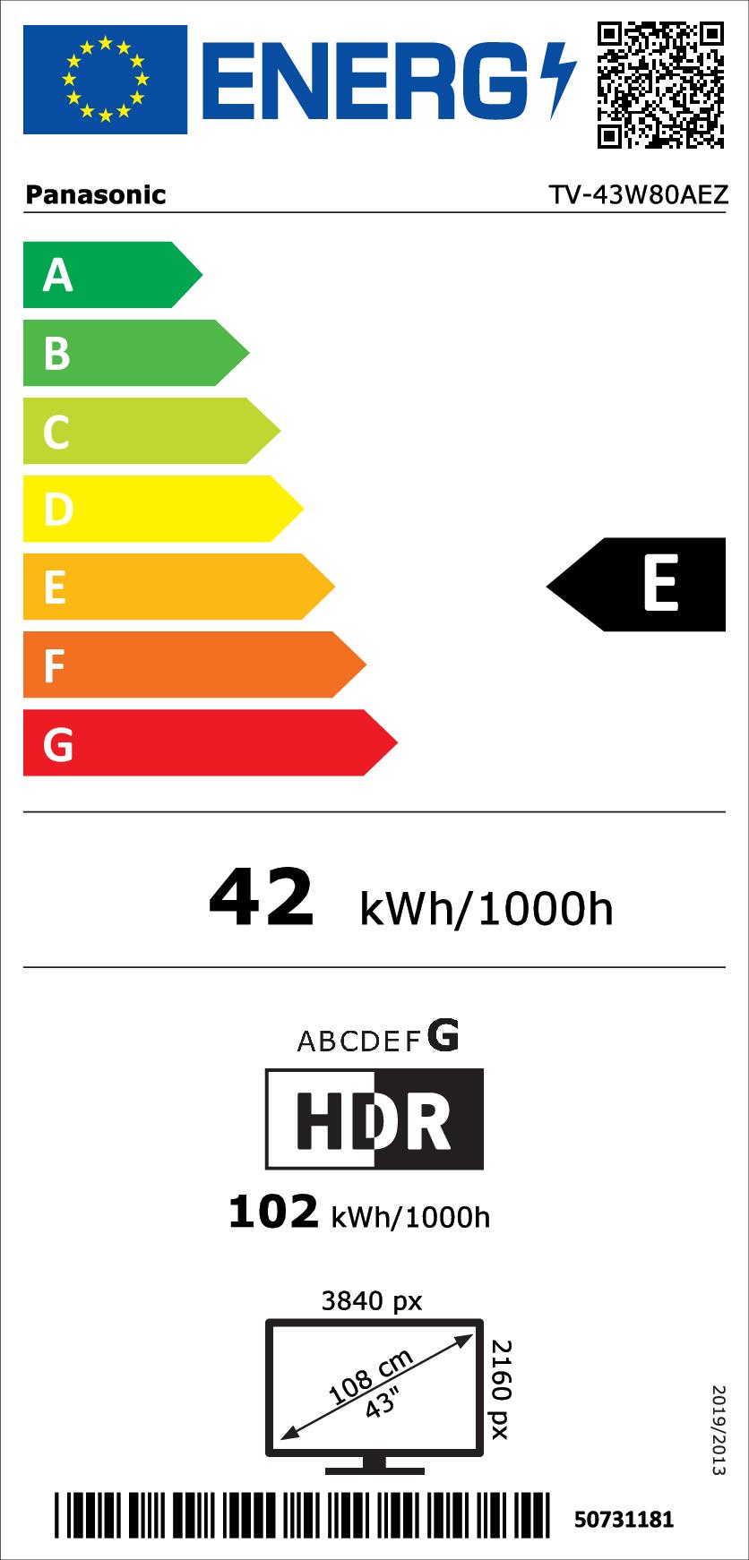 Panasonic TV-43W80AEZ sw LED-TV 