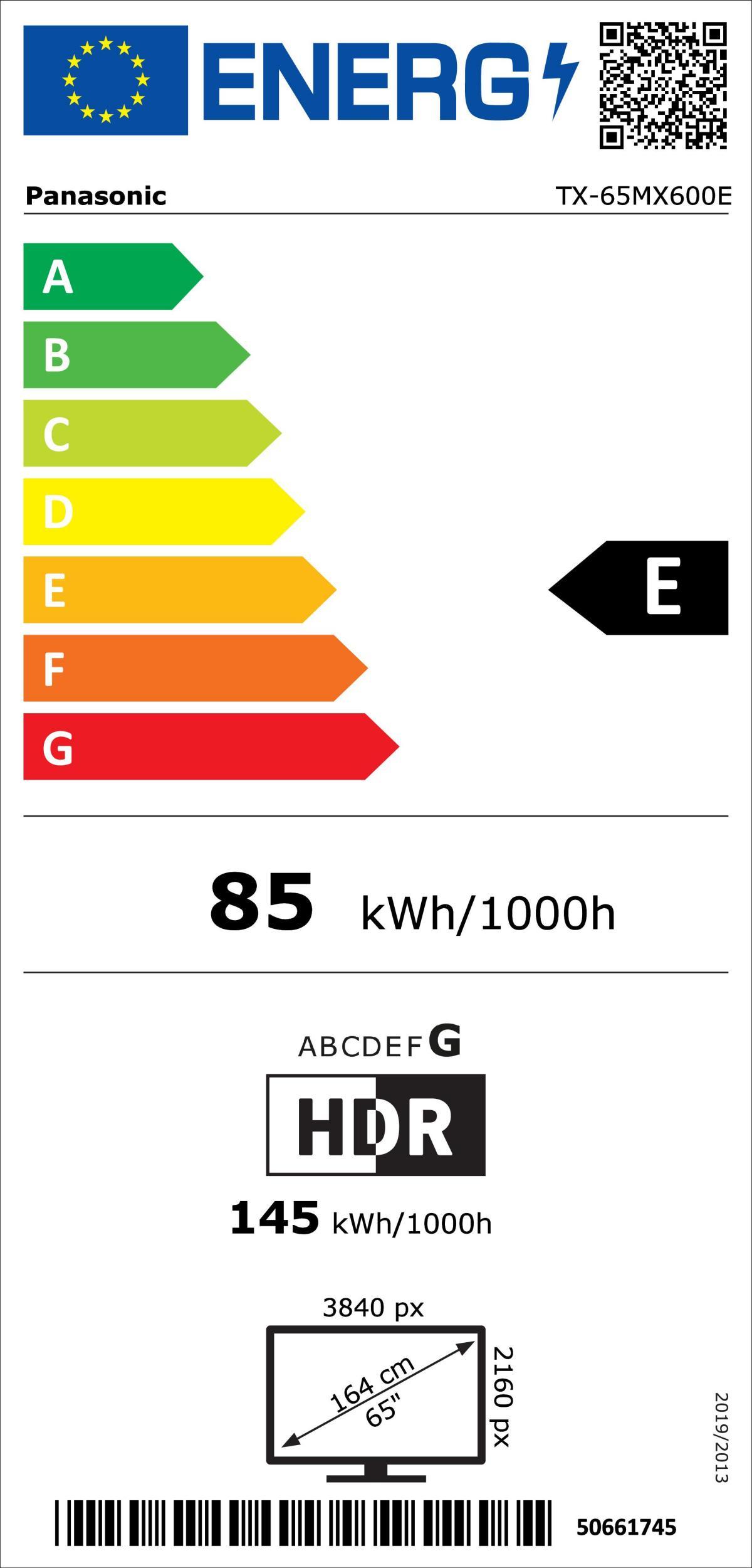 Panasonic TX-65MX600E sw LED-TV 