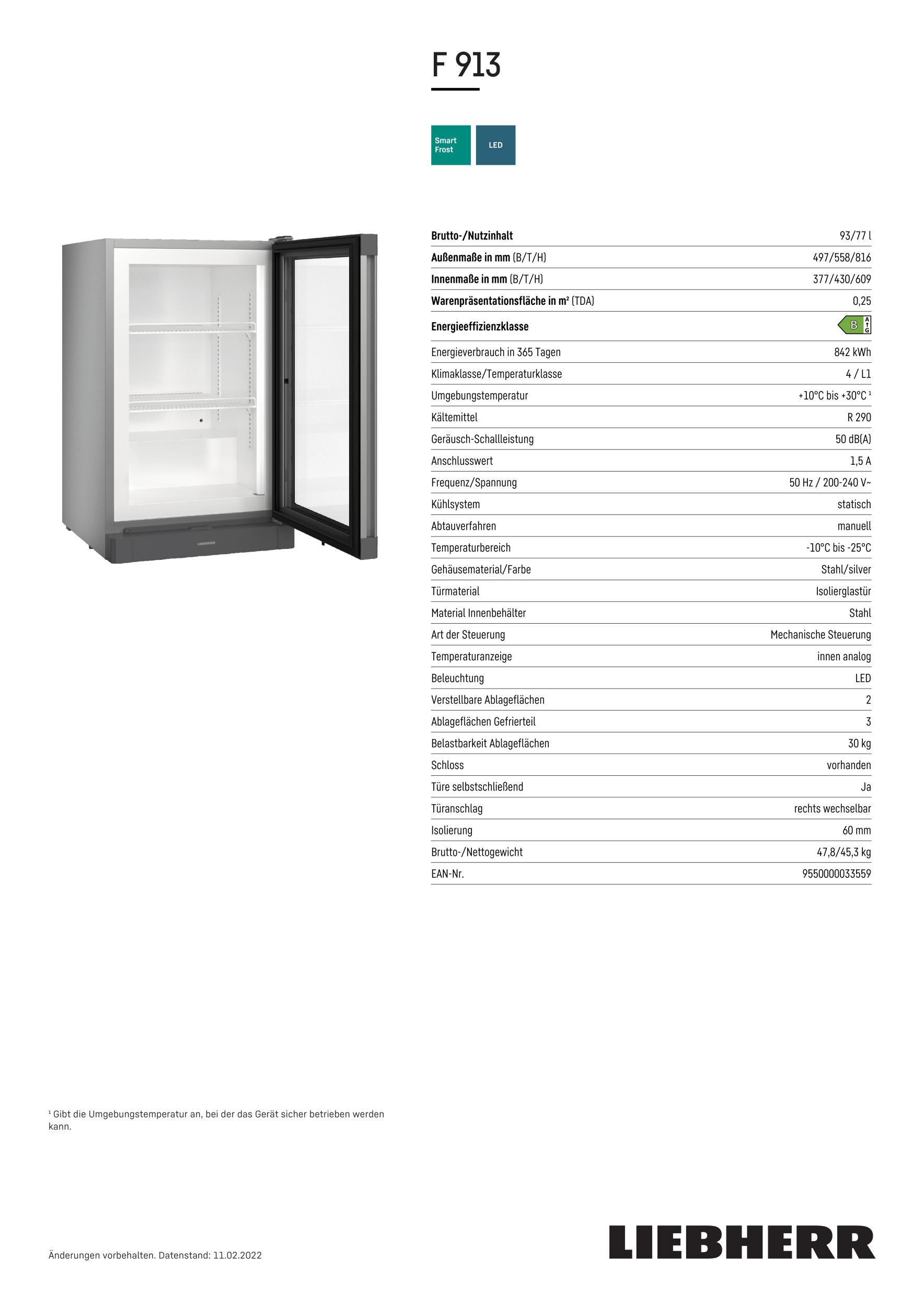 Liebherr F 913-41 Gastrogefrierschrank 