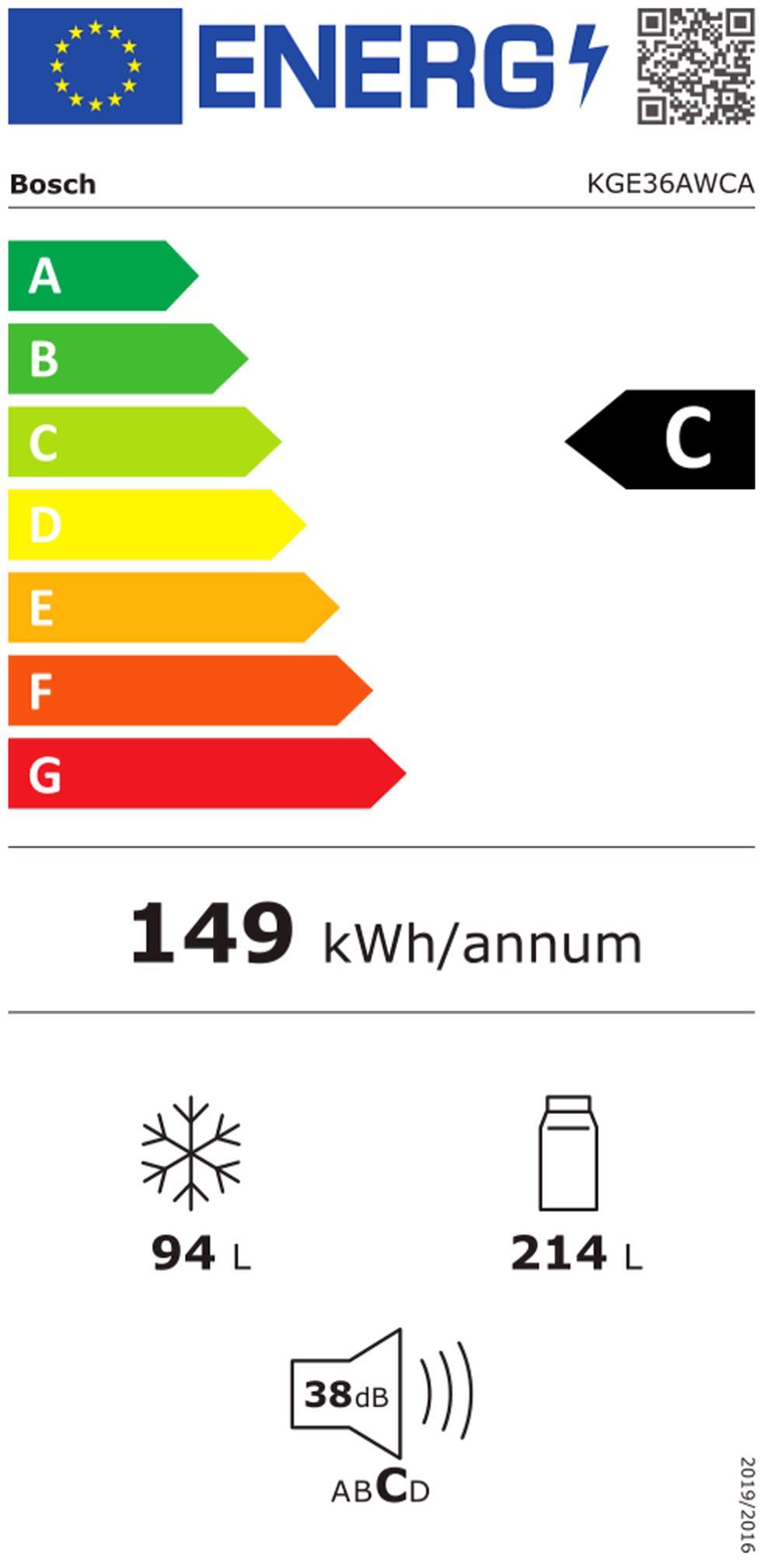 Bosch KGE 36 AWCA ws Kühlkombi 