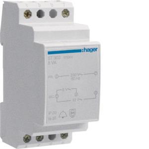 HAGER ELEKTRO Hager Klingeltrafo 230V/8+12V 8VA  ST303 1A/0.67A 2PLE